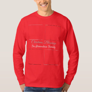 Camiseta Natal da Família de Colagem de Fotos do Script Mod
