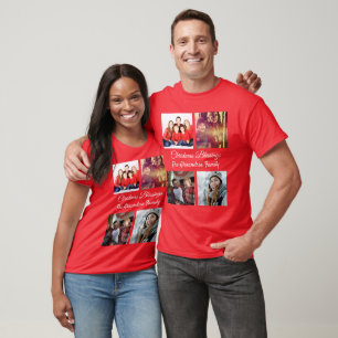Camiseta Natal da Família de Colagem de Fotos do Script Mod