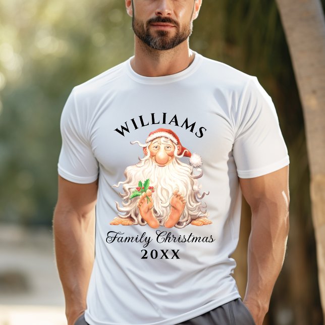 Camiseta Natal da Família de Papais noeis Retroativos com N (Criador carregado)