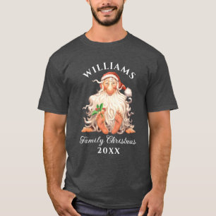 Camiseta Natal da Família de Papais noeis Retroativos com N