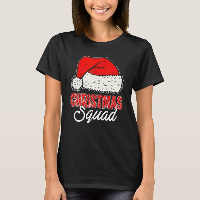 Camiseta Natal da família de Santa Hat da Praça de Natal (Frente)