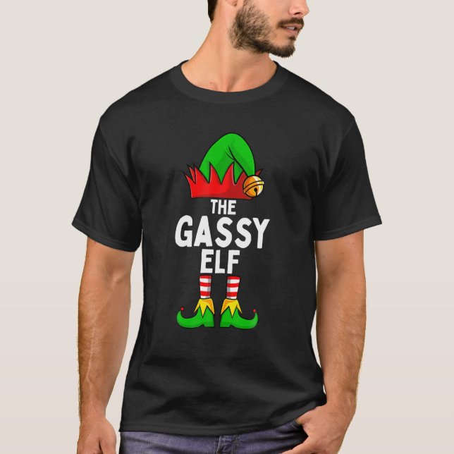 Camiseta Natal da Família Gassy Elf Matching (Frente)