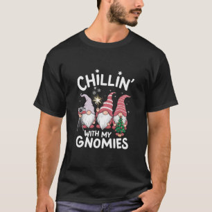 Camiseta Natal da Família Gnome Relaxando Com Meus Gnomos