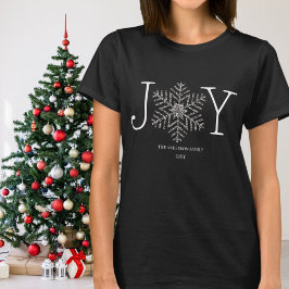 Camiseta Natal da família Joy Snowflake