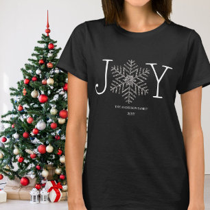 Camiseta Natal da família Joy Snowflake