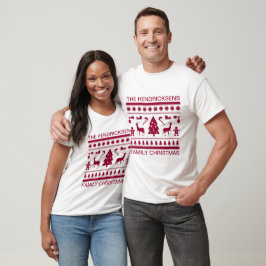 Camiseta Natal da família | Nome personalizado da família