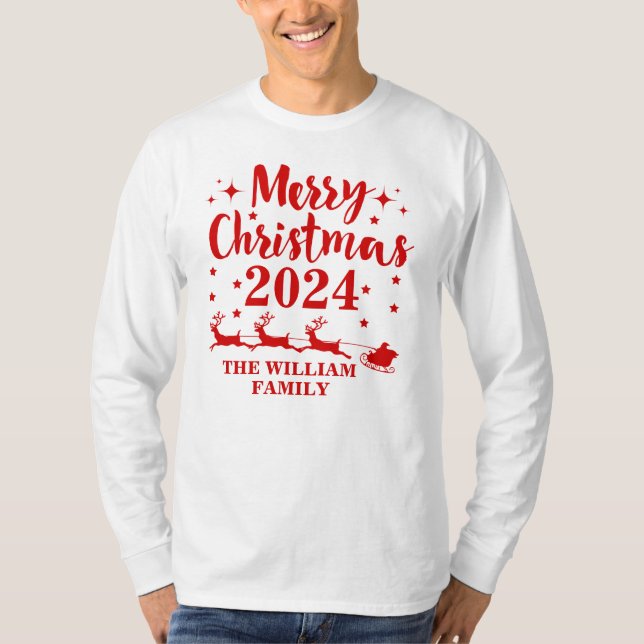 Camiseta Natal da família personalizada (Frente)