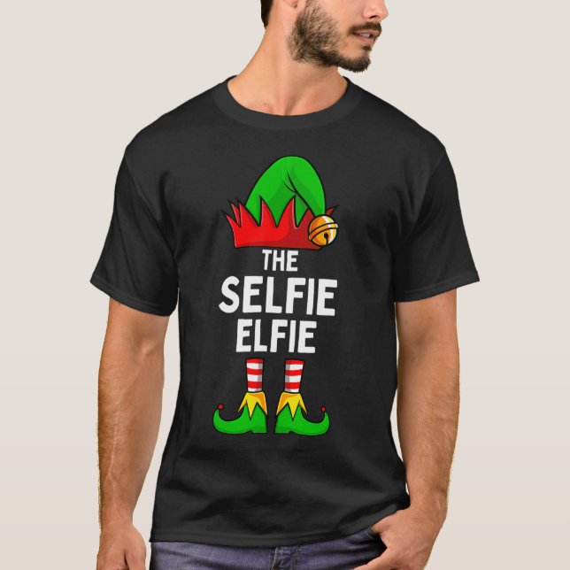Camiseta Natal da Família Selfie Elfie Matching (Frente)