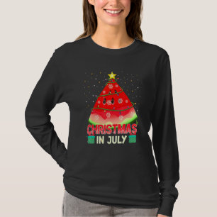 Camiseta Natal Da Festa De Árvore De Natal Da Melancia Em J