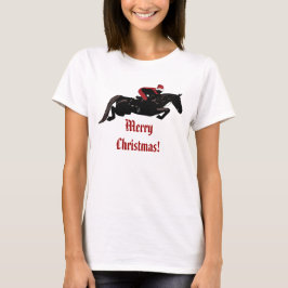 Camiseta Natal da ligação em ponte do cavalo do papai noel