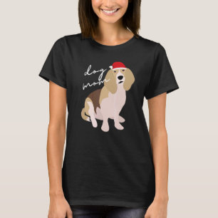 Camiseta Natal da Mamãe com Cachorro Basset Hound Marrom Pr