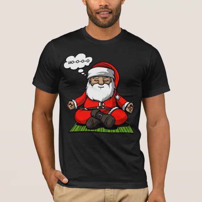 Camiseta Natal da meditação da ioga do zen do papai noel (Frente)