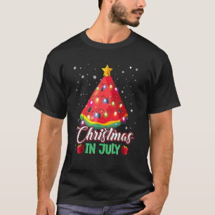 Camiseta Natal Da Melancia Na Árvore Natal Em Julho De Verã