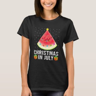 Camiseta Natal Da Melancia Na Árvore Natal Em Julho De Verã