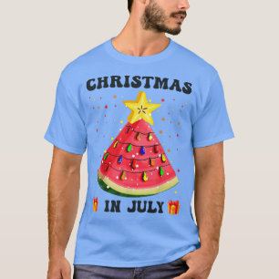 Camiseta Natal Da Melancia Na Árvore Natal Em Julho De Verã