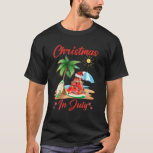 Camiseta Natal Da Melancia Na Árvore Natal Em Julho De Verã