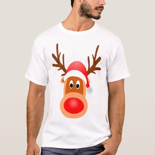 Camiseta Natal da rena (design B) (Frente)
