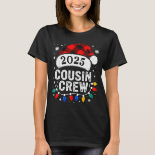Camiseta Natal da Tripulação de Primos 2025 Papai Noel Cria