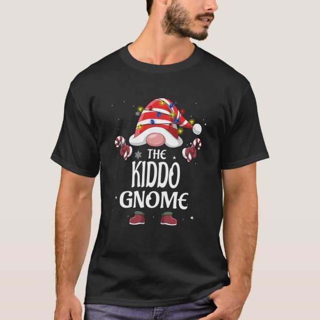 Camiseta Natal da Xadrez de Búfalos Leve do Kiddo Gnomo (Frente)