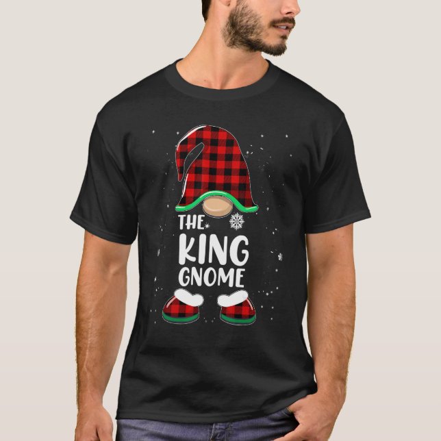 Camiseta Natal da Xadrez do Rei Gnomo Buffalo (Frente)