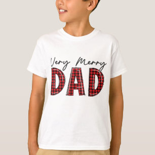 Camiseta Natal da Xadrez Vermelha de Buffalo, Pai Feliz