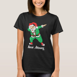 Camiseta Natal Dabbing Avental Papai Noel Enfermeira Advoga