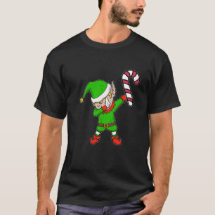 Camiseta Natal Dabbing Elf Candy Cane Santa Hat Dance G