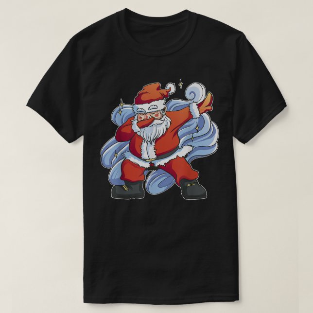 Camiseta Natal Dabbing Papai Noel Engraçado Meninos Engraça (Frente do Design)