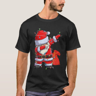 Camiseta Natal Dabbing Papai Noel Natal Luzes Xmas presente