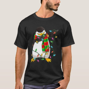Camiseta Natal Dabbing Penguin Luz Santa Hat Girls B