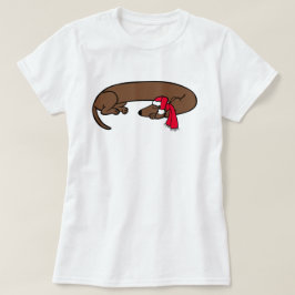 Camiseta Natal Dachshund Dormindo
