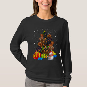 Camiseta Natal Dachshund Tree Engraçado Pijamas