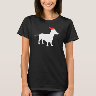 Camiseta Natal Dachshund Vestindo a Silhouette Santa Hat I