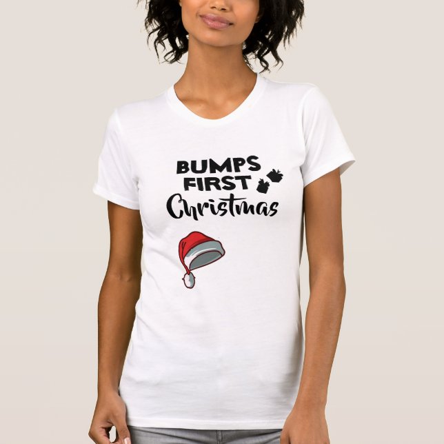 Camiseta Natal das colisões da maternidade primeiro (Frente)