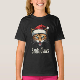 Camiseta Natal das Garras do Papai Noel - Gato Bravo de Nat