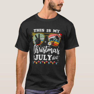 Camiseta Natal das mulheres em julho Engraçado Santa Hat Su
