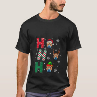 Camiseta Natal das Mulheres Ho Ho Ho Pitbull Terrier Amante