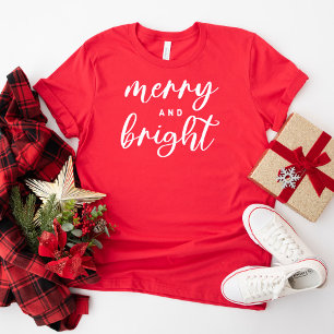 Camiseta Natal das Mulheres Vermelhas Modernas e felizes