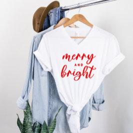 Camiseta Natal das Mulheres Vermelhas Modernas e felizes