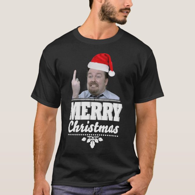 Camiseta Natal David Brent Ricky Gervais Funny &x27;On  (Frente)