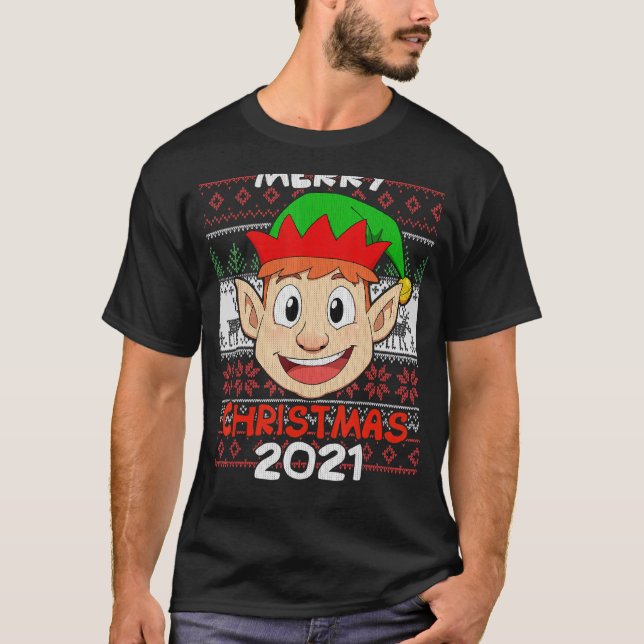 Camiseta Natal de 2021 para o Xmas Elf Ugly (Frente)