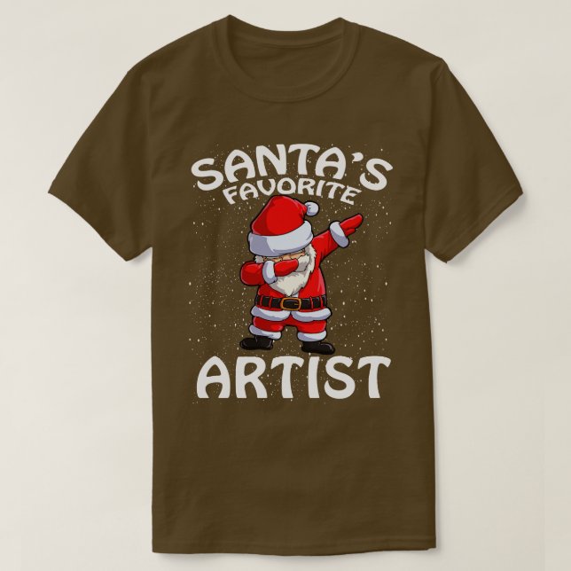 Camiseta Natal de Artista Favorita Santas (Frente do Design)