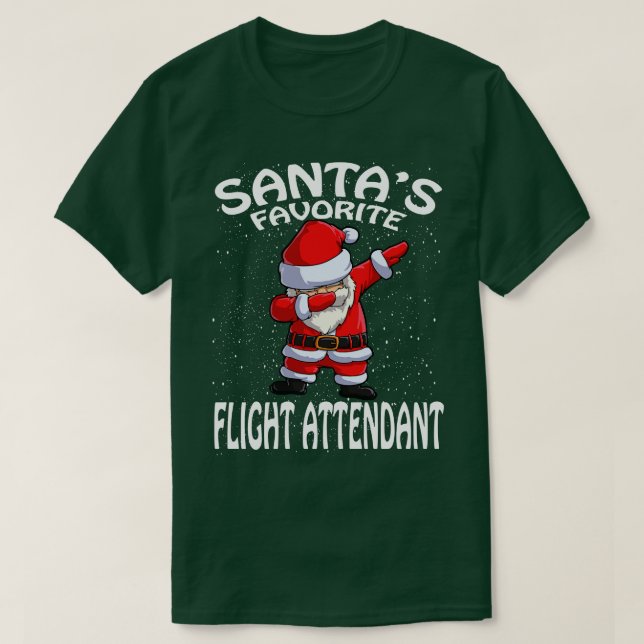 Camiseta Natal de Atendimento de Voo Favorito Santas (Frente do Design)