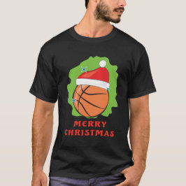 Camiseta Natal de Basquete Alegre - Divertido