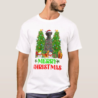 Camiseta Natal de Cachorro de Ponteiro Curto