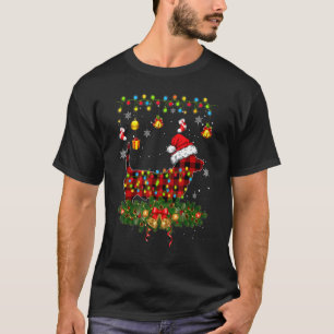 Camiseta Natal de Cão Cachorro de Caça de Xadrez Búfalo