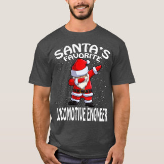 Camiseta Natal de Engenheiro de Locomotiva Favorita Santas