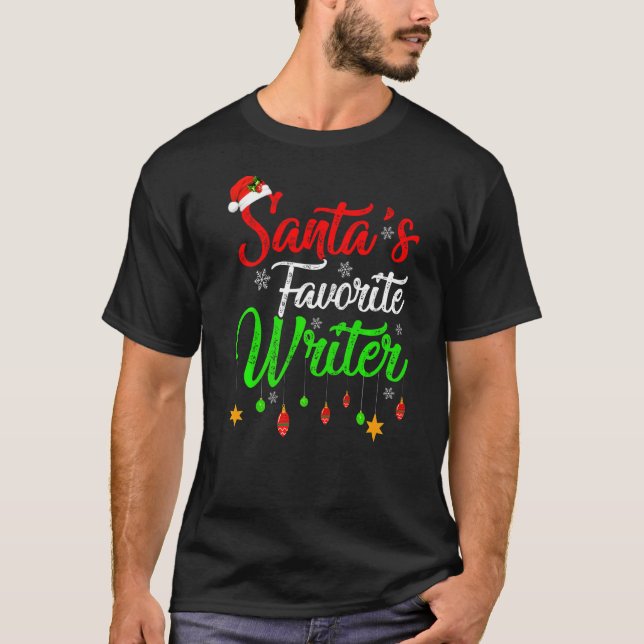Camiseta Natal De Escritor Favorito Dos Papais noeis Xmas (Frente)