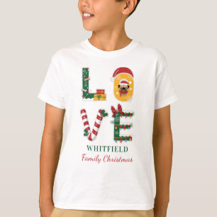 Camiseta Natal de Família Personalizado de CÃO AMOR Corresp