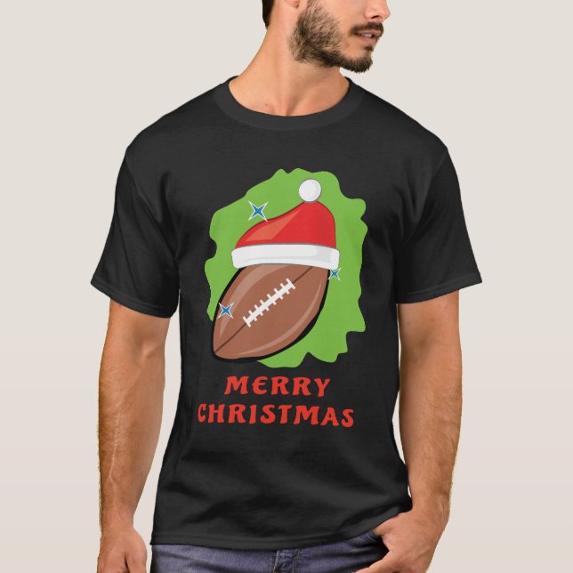 Camiseta Natal de futebol feliz - Engraçado (Frente)